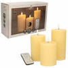 Anna's Collection LED Stompkaarsen met afstandsbediening - 6x - vanille geel - 10/12.5/15 cm - LED kaarsen
