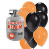 Halloween helium tankje met oranje/zwarte ballonnen 50 stuks - Heliumtank