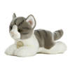 Aurora Pluche kat/poes knuffel - grijs/wit - 20 cm - kinder dieren speelgoed knuffels - Katten - Knuffel huisdieren