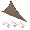 Schaduwdoek/zonnescherm Curacao driehoek taupe 5 x 5 x 5 meter met ophanghaken - Schaduwdoeken