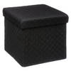 5Five Poef/Hocker/opbergbox - zwart - polyester/mdf - 31 x 31 cm - Opbergbox