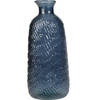 H&S Collection Bloemenvaas Livorno - Gerecycled glas - blauw transparant - D13 x H31 cm - Vazen