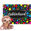 Keel toys - Cadeaukaart Gefeliciteerd met knuffeldier luiaard 16 cm - Knuffeldier