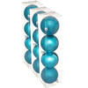 12x stuks kerstballen turquoise blauw mix kunststof 8 cm - Kerstbal