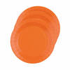 Santex feest gebak/taart bordjes - oranje - 20x stuks - karton - D17 cm - Feestbordjes