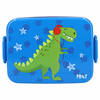 Pret Dino broodtrommel/lunchbox voor kinderen - blauw - kunststof - 16 x 13 cm - Lunchboxen