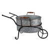 Clayre & Eef Planthouder Kruiwagen 54x31x31 cm Grijs Ijzer Decoratie Plantenhouder Grijs Decoratie Plantenhouder