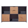 Pepeto dressoir 2 laden, 2 deuren, 3 planken grijs, Artisan eik decor.