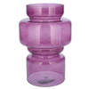 Bellatio Design Bloemenvaas - paars transparant gerecycled glas - D17 x H25 cm - Vazen