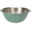 Excellent Houseware RVS keuken vergiet/zeef - afgieten etenswaren - mintgroen - 27 x 12.5 cm - Vergieten