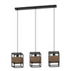 EGLO Evesham Hanglamp - E27 - 89,5 cm - Zwart/Bruin - Staal/Hout