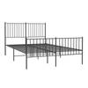 vidaXL Bedframe met hoofd- en voeteneinde metaal zwart 140x200 cm