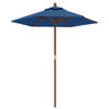 vidaXL Parasol met houten paal 196x231 cm azuurblauw