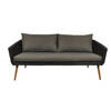 Accon loungemeubel buitensofa, 3-persoons incl. kussen zwart/grijs.