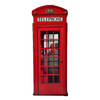 Clayre & Eef Wanddecoratie 30x75 cm Rood Wit Ijzer Telephone Muurdecoratie Rood Muurdecoratie