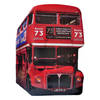 Clayre & Eef Wanddecoratie Bus 60x80 cm Rood Zwart Ijzer Route 73 Muurdecoratie Rood Muurdecoratie