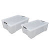 2x stuks Allstore opbergboxen - 51 liter - Transparant - 66 x 44 x 23 cm - Opbergbox