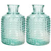 Atmosphera bloemenvaas - 2x - Apotheker Fles model - transparant - 3D glas - H20 x D12 cm - Vazen