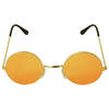 Oranje hippie flower power zonnebril met ronde glazen - Verkleedbrillen