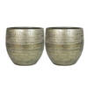 Set van 2x plantenpot/bloempot keramiek glans goud stones patroon - D24/H22 cm - Plantenpotten