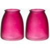 Bellatio Design Bloemenvaas - 2x - mat paars glas - D13 x H15 cm - Vazen