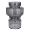 Bellatio Design Bloemenvaas - grijs transparant gerecycled glas - D17 x H25 cm - Vazen