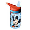 Disney Mickey Mouse drinkfles/drinkbeker/bidon met drinktuitje - blauw - kunststof - 400 ml - Schoolbekers