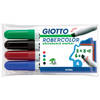 Giotto Robercolor whiteboardmarker maxi, schuine punt, etui met 4 stuks in geassorteerde kleuren 20 stuks