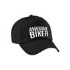Awesome biker pet / cap zwart voor volwassenen - Geweldige motorrijder cadeau - Verkleedhoofddeksels