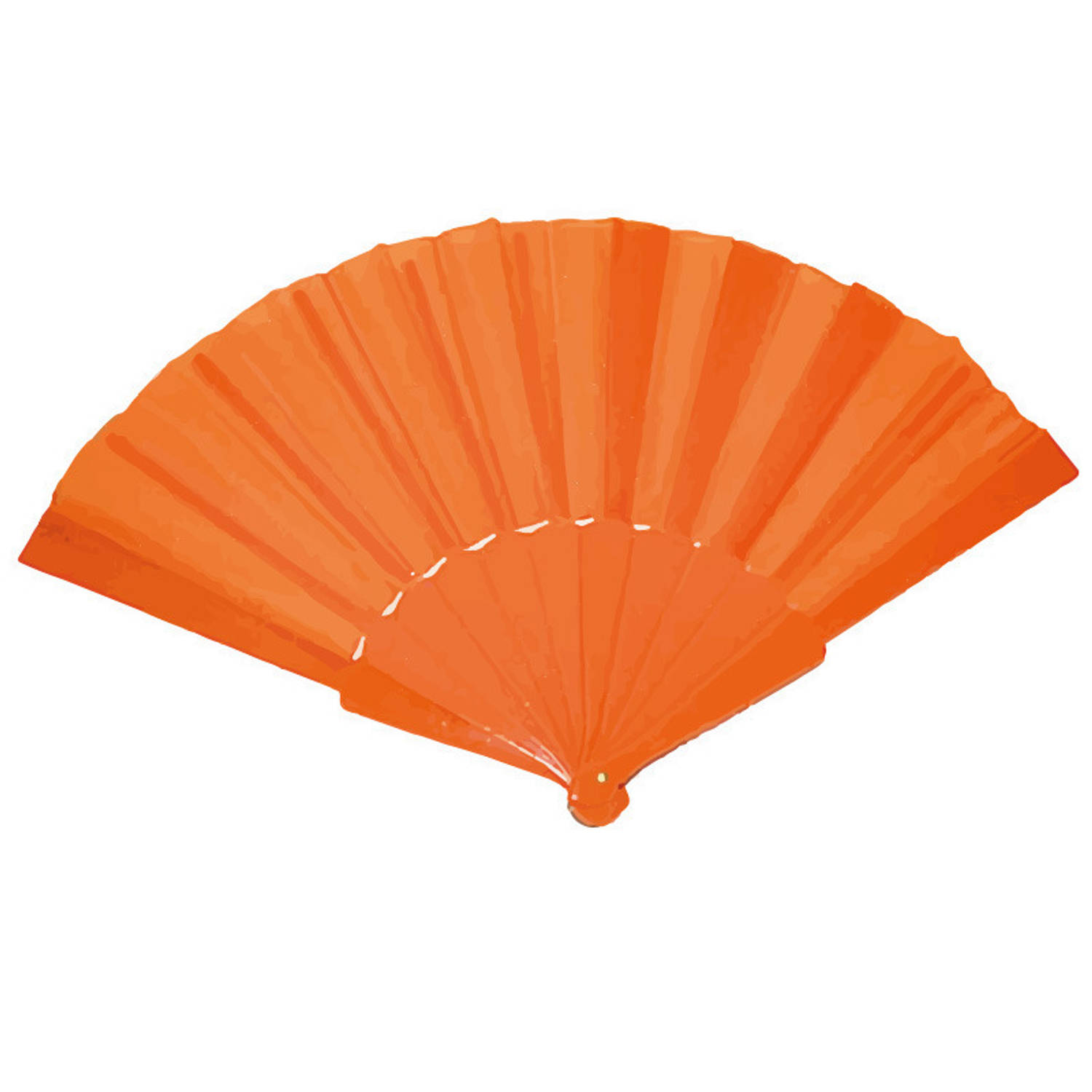 Handwaaier/Spaanse waaier oranje - polyester - Verkoeling in de zomer