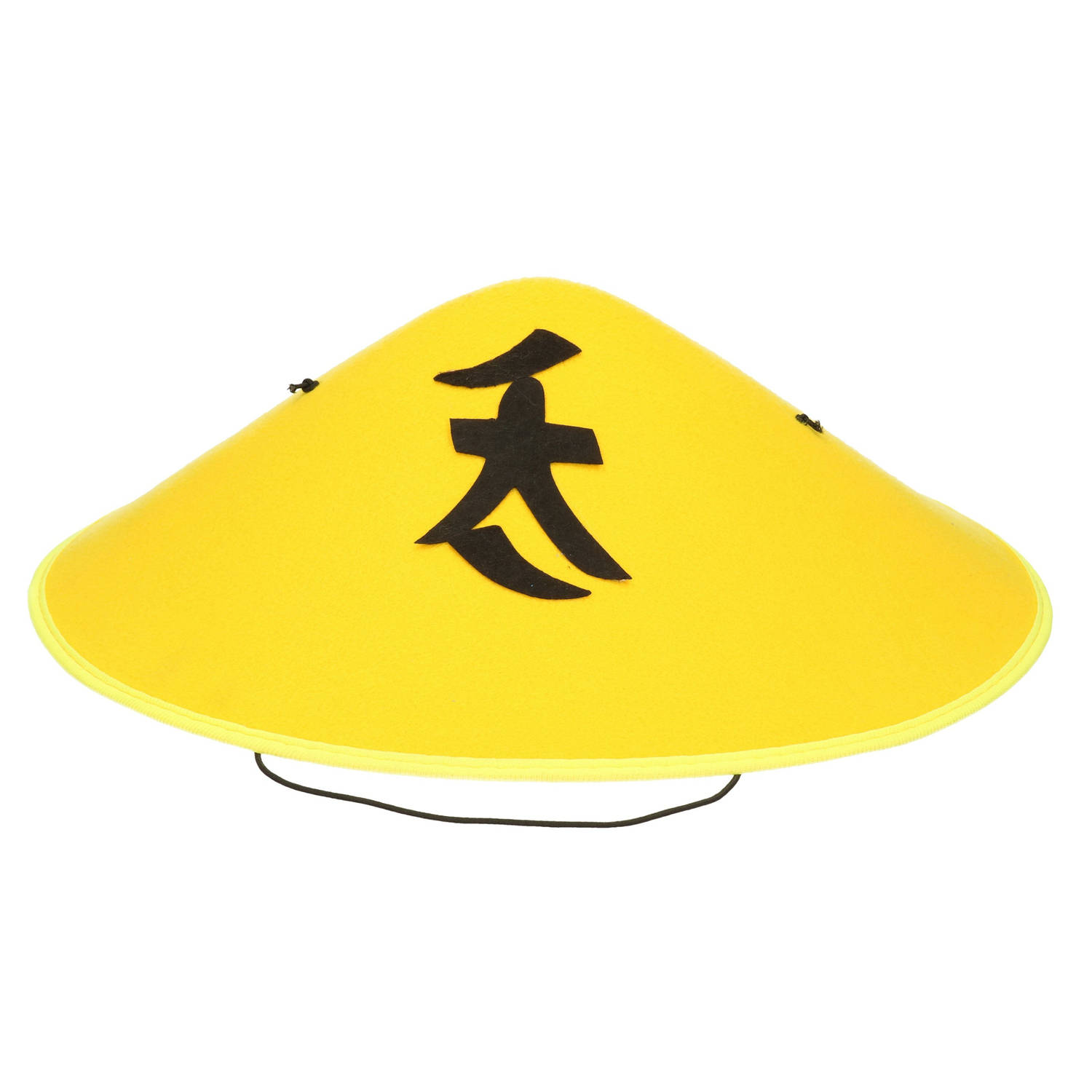 Chinese Aziatische hoed geel verkleed accessoire Verkleedhoofddeksels