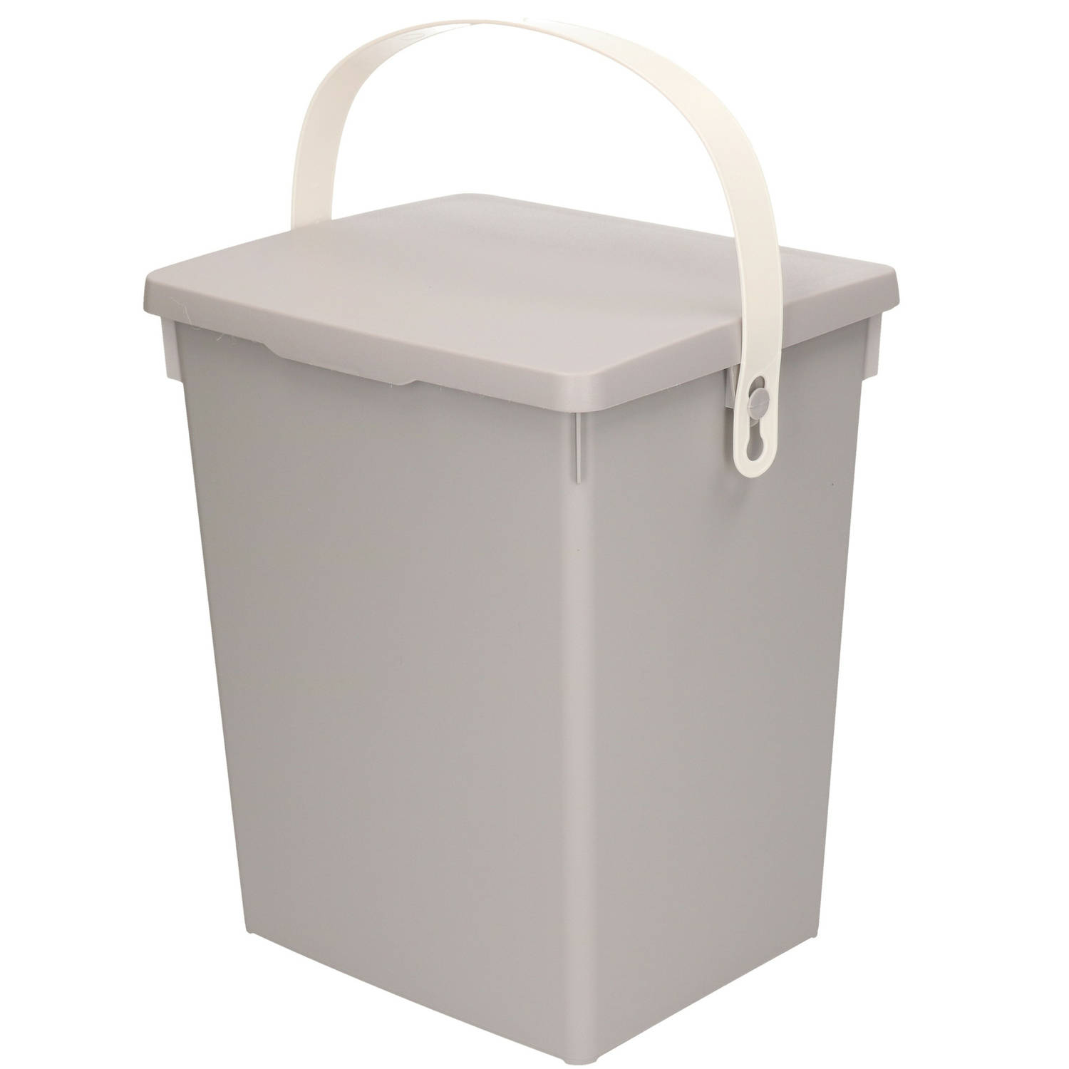 Grijze afsluitbare vuilnisbak-afvalbak voor gft-organisch afval 5,5 liter Prullenbakken