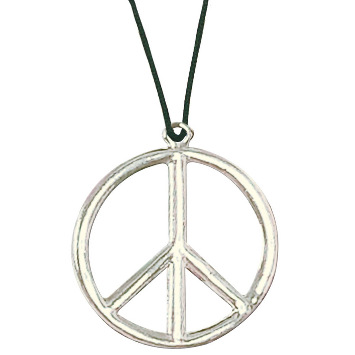 Hippie Flower Power Sixties sieraden peace teken ketting Verkleedsieraden
