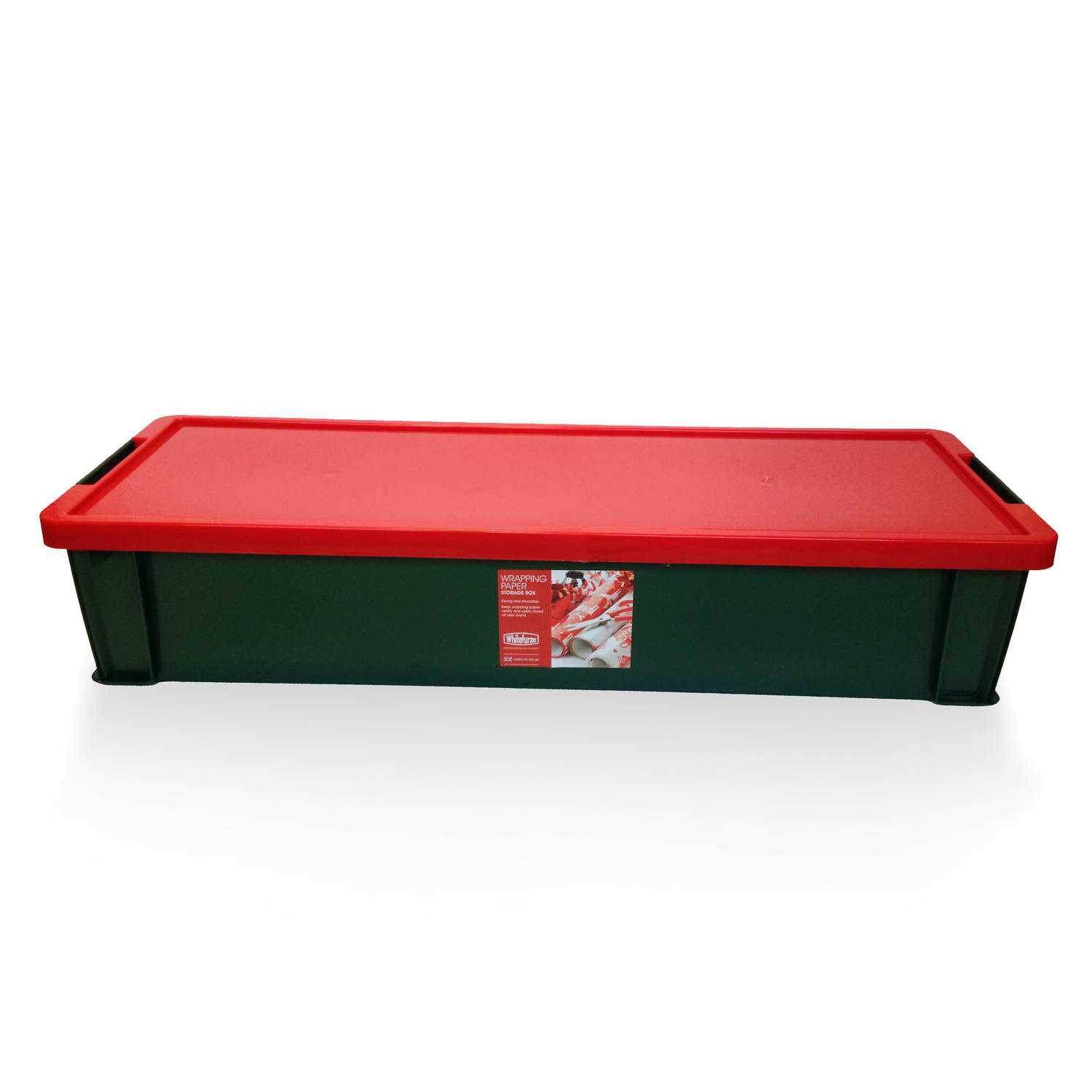 Kerst inpakpapier-cadeaupapier opbergbox groen-rood 81 x 28 x 16 cm Cadeaupapier