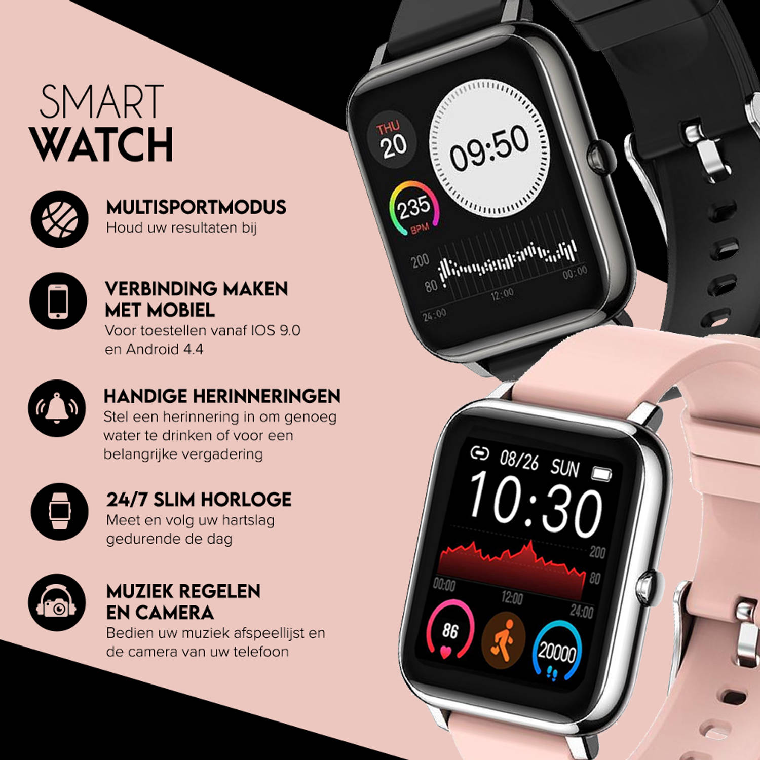 Smartwatch dames blokker sale