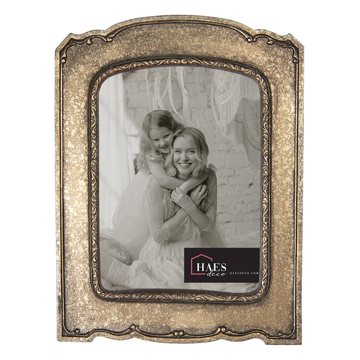 HAES DECO - Fotolijst 13x18 - Farm Living - kleur Bruin, formaat 18x2x24 cm , voor foto 13x18 cm