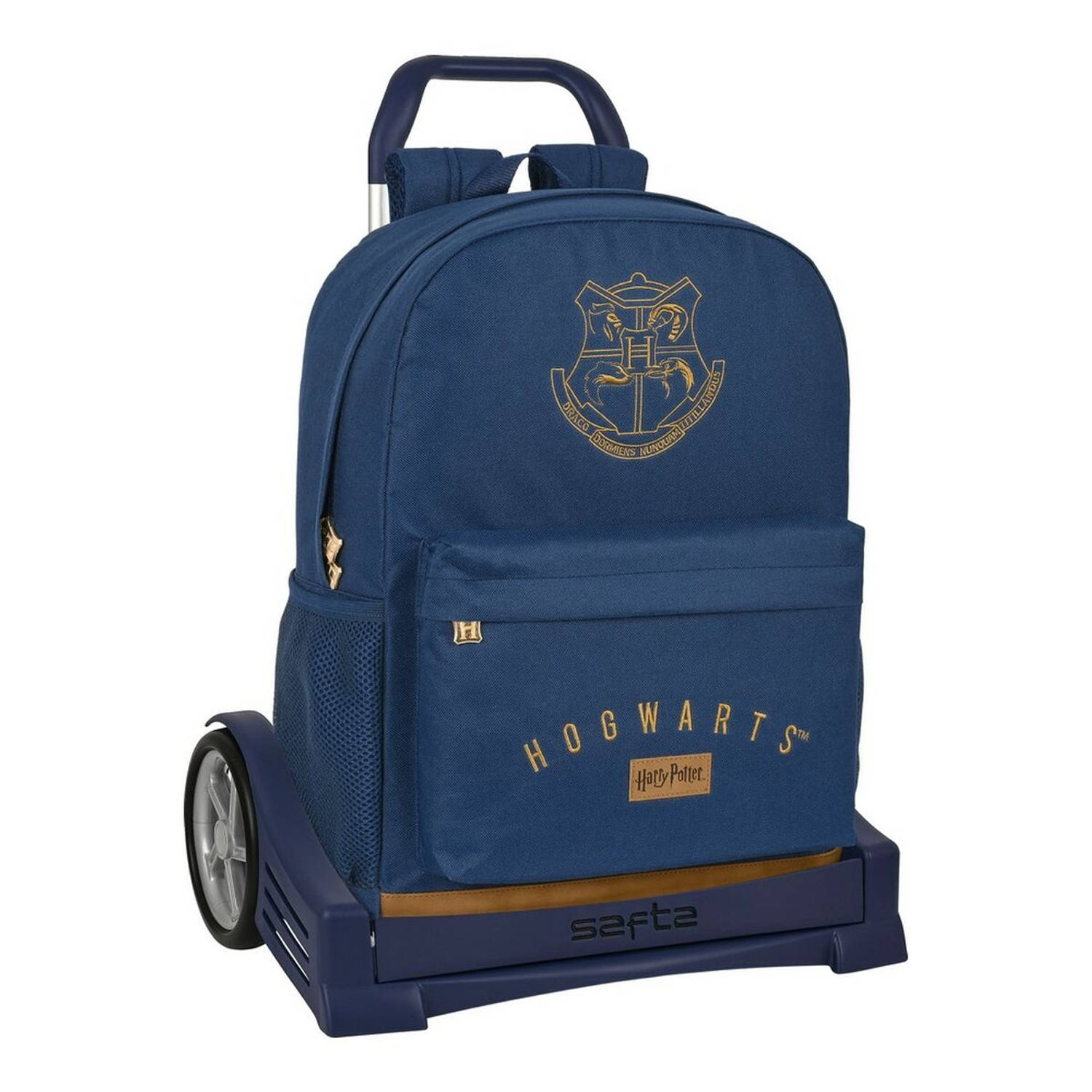 Schoolrugzak met Wielen Harry Potter Magical Bruin Marineblauw (32 x 43 x 14 cm)