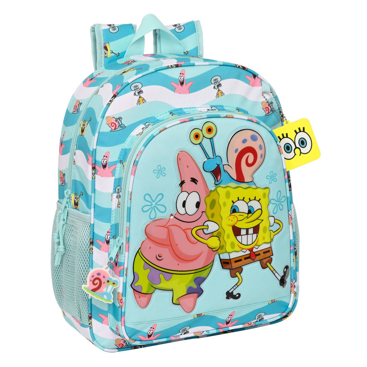 Schoolrugzak Spongebob Stay positive Blauw Wit (32 x 38 x 12 cm)