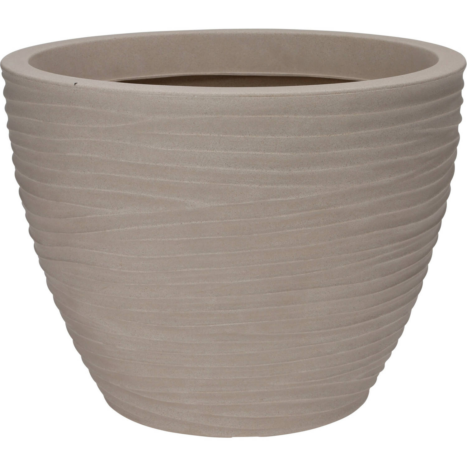 Plantenpot/bloempot Dunes - Tuin - stevig kunststof - zand/beige - D50 x H38 cm - Plantenpotten