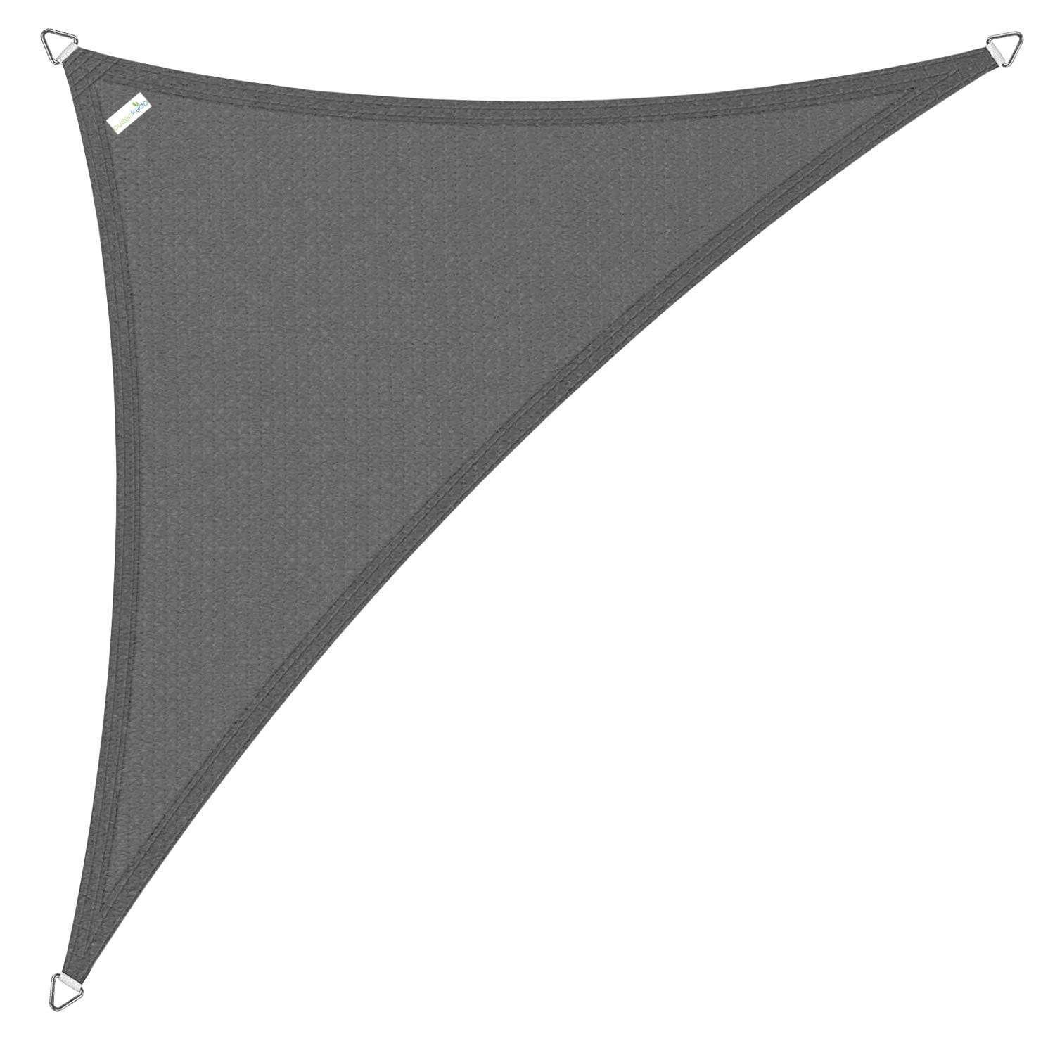 Buitenkado schaduwdoek driehoek 3x4x5 m - HDPE/RVS - antraciet - incl. bevestigingsset