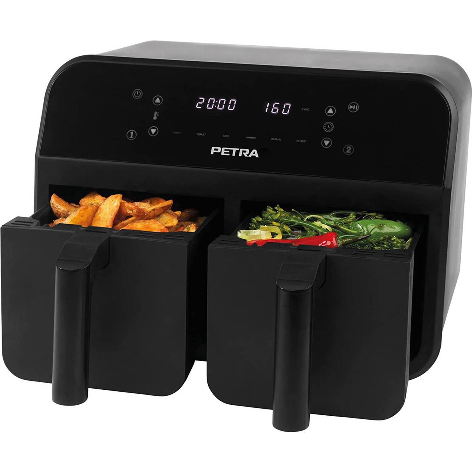 Princess Double Basket Airfryer 182068 2400W 8L Air Fryer Black