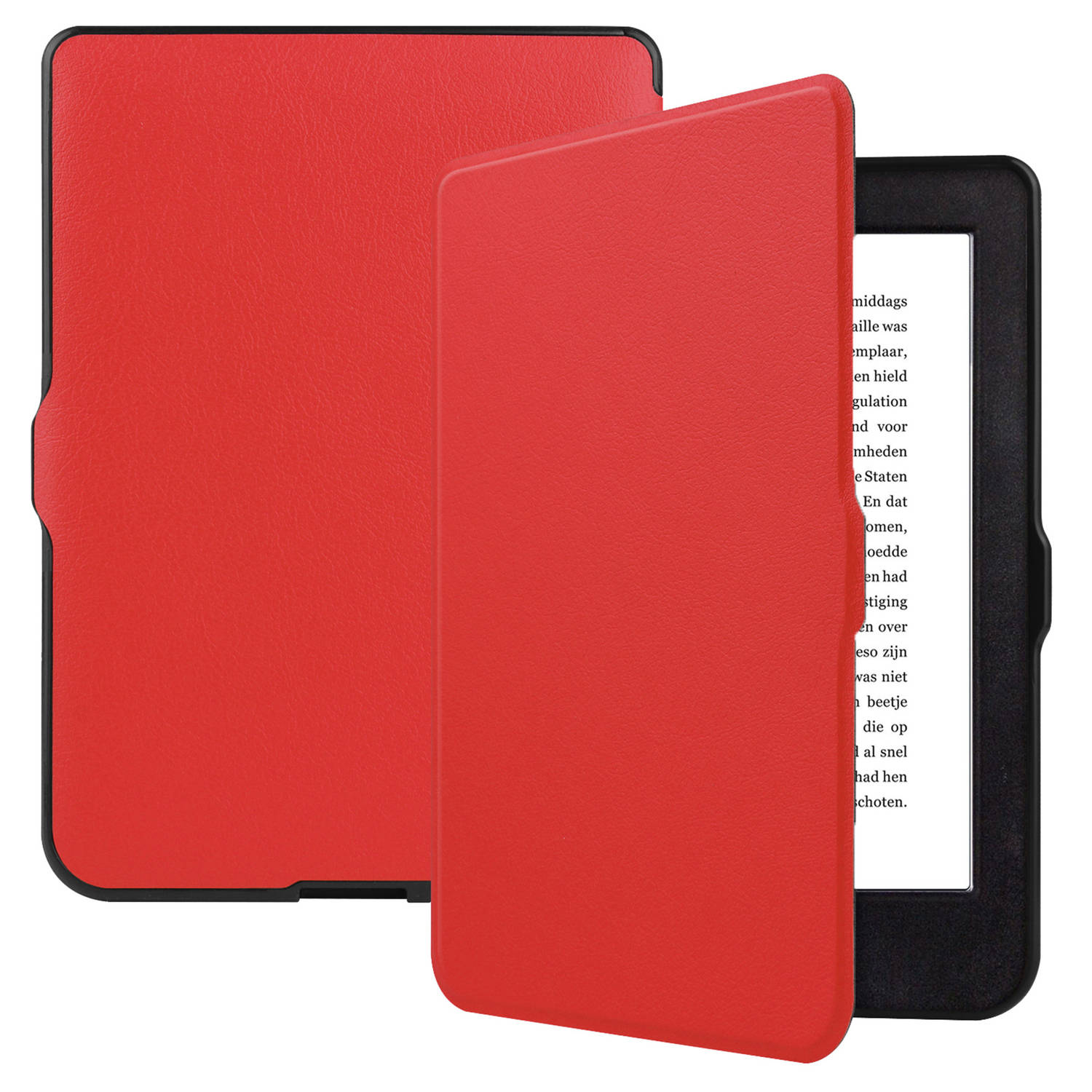 Basey Kobo Nia Hoesje Bookcase Cover Hoes - Kobo Nia Case Cover Hoes - Rood
