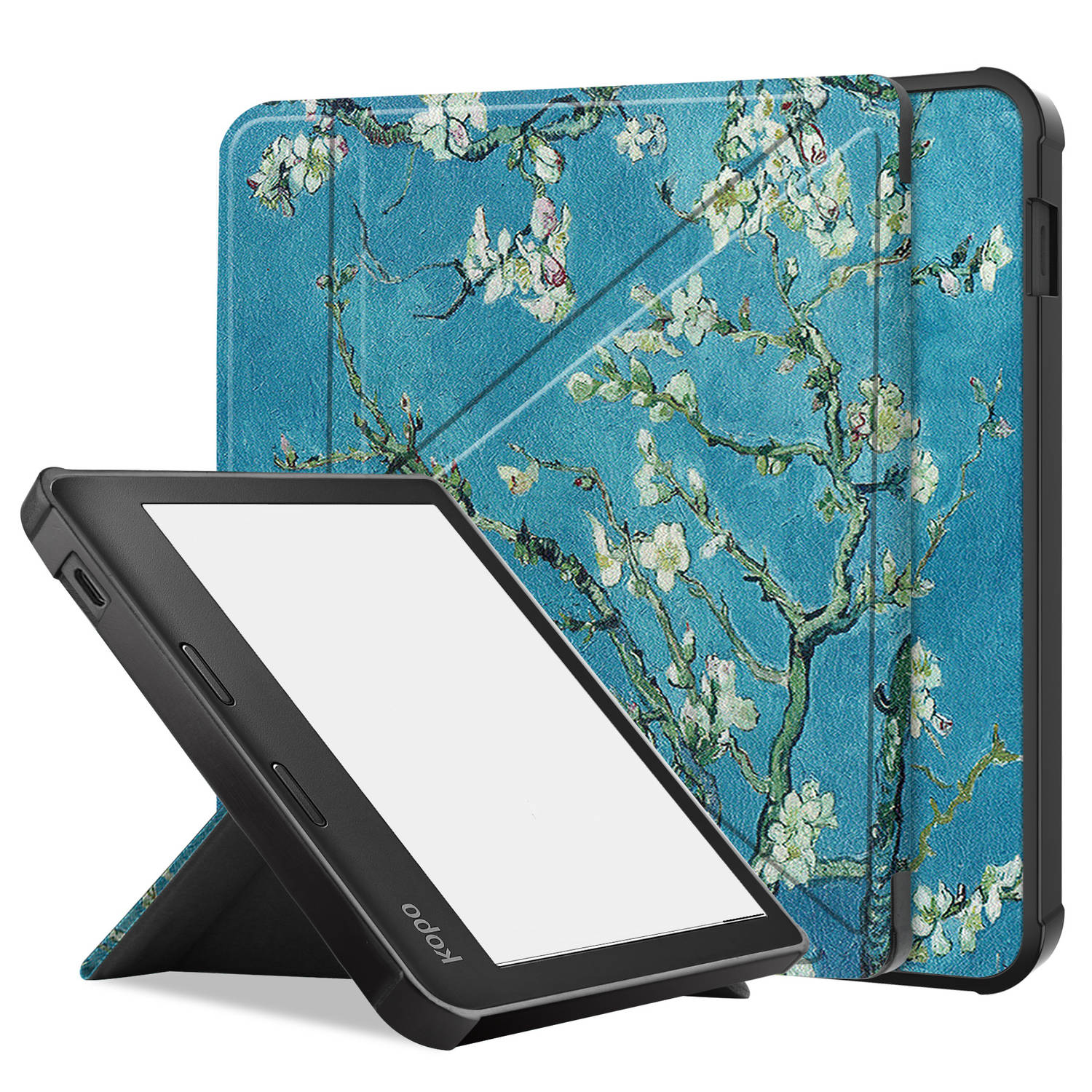 Basey Kobo Libra 2 Hoesje Bookcase Cover Hoes - Kobo Libra 2 Case Cover Hoes - Bloesem