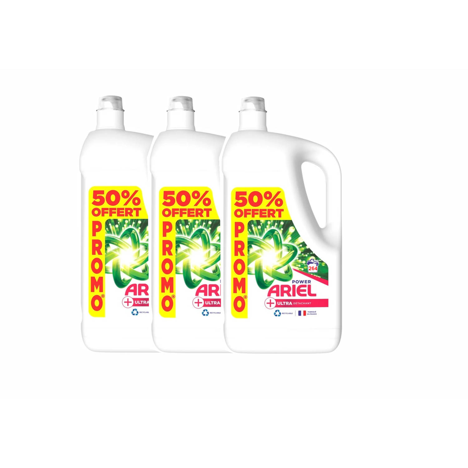 Ariel Vloeibaar Wasmiddel + Ultra Vlekverwijderaar - Voordeelverpakking - 3x88 Wasbeurten