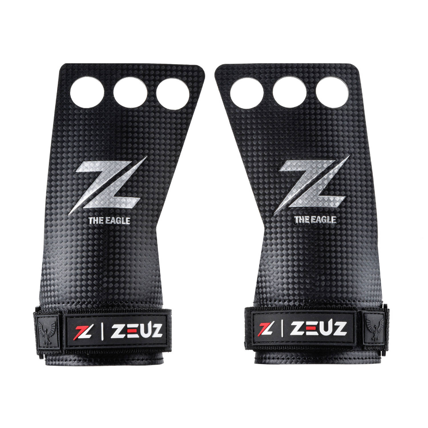 ZEUZ® Fitness & Crossfit Grips Sport Handschoenen Turnen Gymnastics Zwart Carbon Maat M