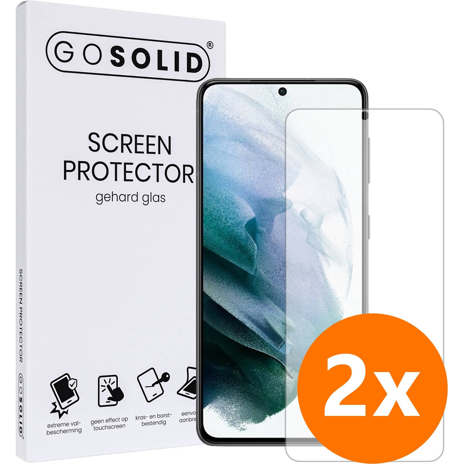 GO SOLID! Screenprotector voor Oppo Reno 8 Pro Plus gehard glas - Duopack