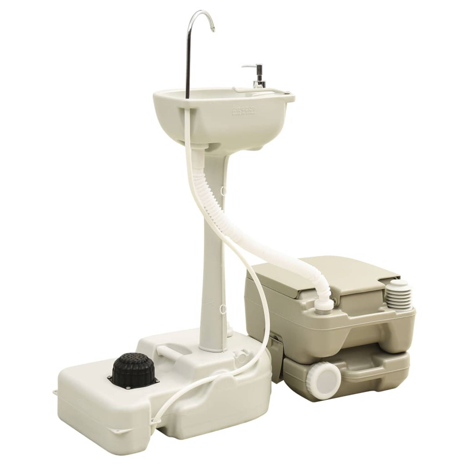 The Living Store Campingtoilet HDPE-PP 41.5x36.5x30cm - 10L afvaltank - T-type spoelsysteemThe Living Store