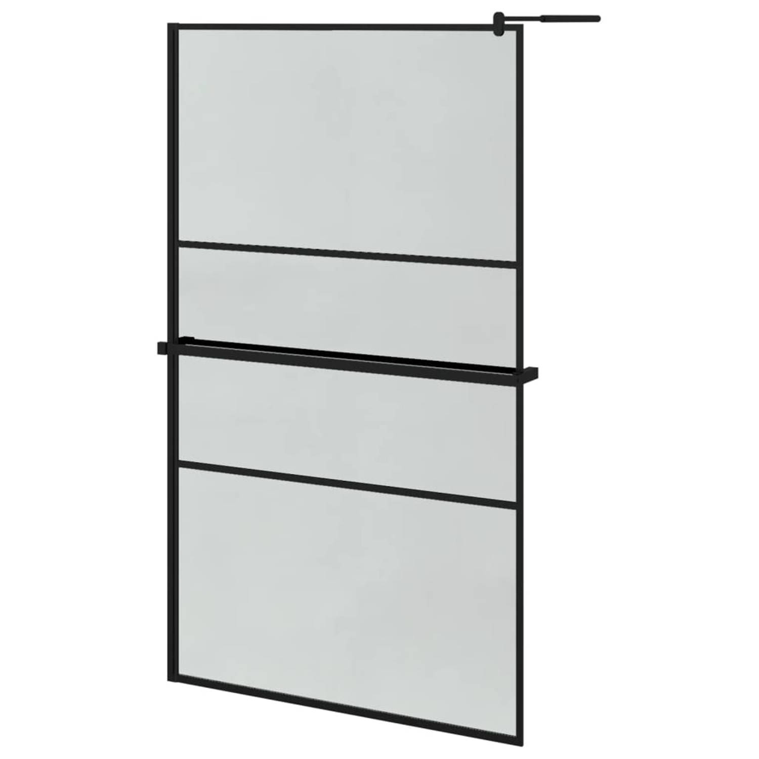 vidaXL-Inloopdouchewand-met-schap-115x195-cm-ESG-glas-aluminium-zwart