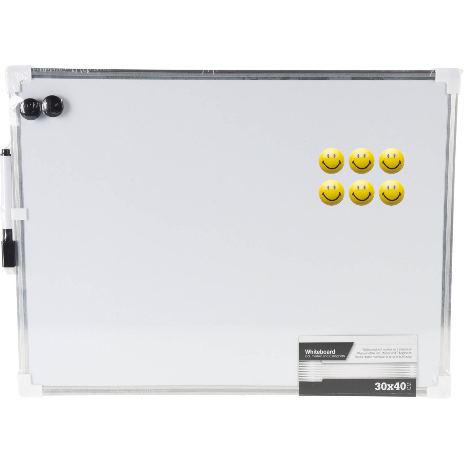 Whiteboard-memobord magnetisch incl. marker en magneten 30 x 40 cm Whiteboards