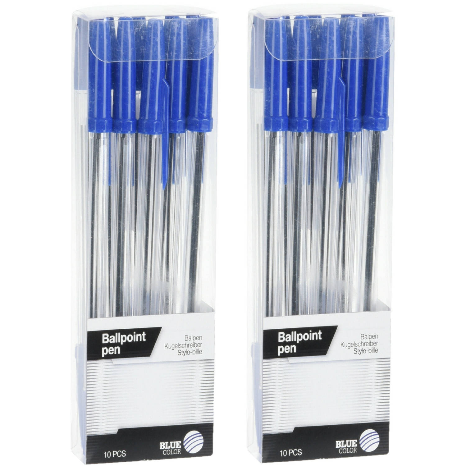 Balpennen set 20x schrijfmaterialen kleur blauw Pennen